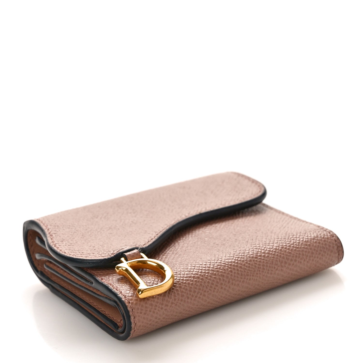 Christian Dior Grained Calfskin Saddle Lotus Wallet Blush 4 of 8