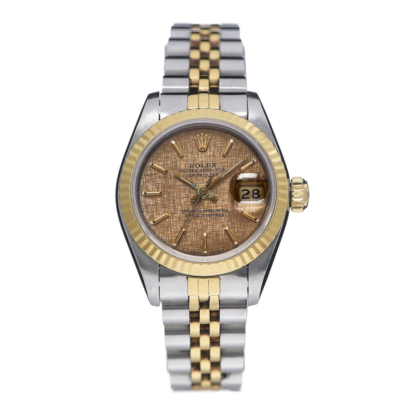 Stainless Steel 18K Yellow Gold 26mm Oyster Perpetual Datejust Watch Champagne Mosaic 69173
