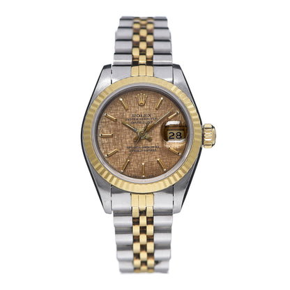 Rolex Stainless Steel 18K Yellow Gold 26mm Oyster Perpetual Datejust Watch Champagne Mosaic 69173 1 of 5