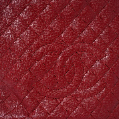 Chanel Caviar Quilted Vertical Grand Shopping Tote GST Red 8 of 12