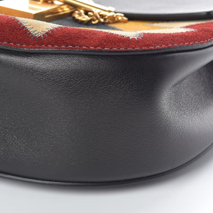 Chloe Suede Calfskin Wonder Woman Patchwork Drew Shoulder Bag Black 9 of 9