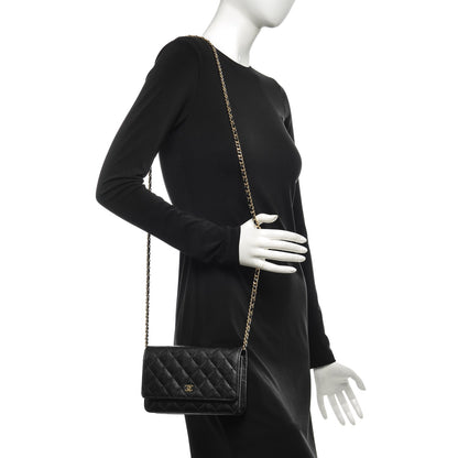 Chanel Caviar Quilted Wallet On Chain WOC Black 2 of 8