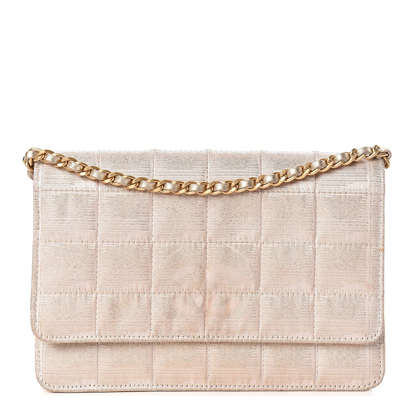 Nylon Travel Wallet On Chain WOC Metallic Gold