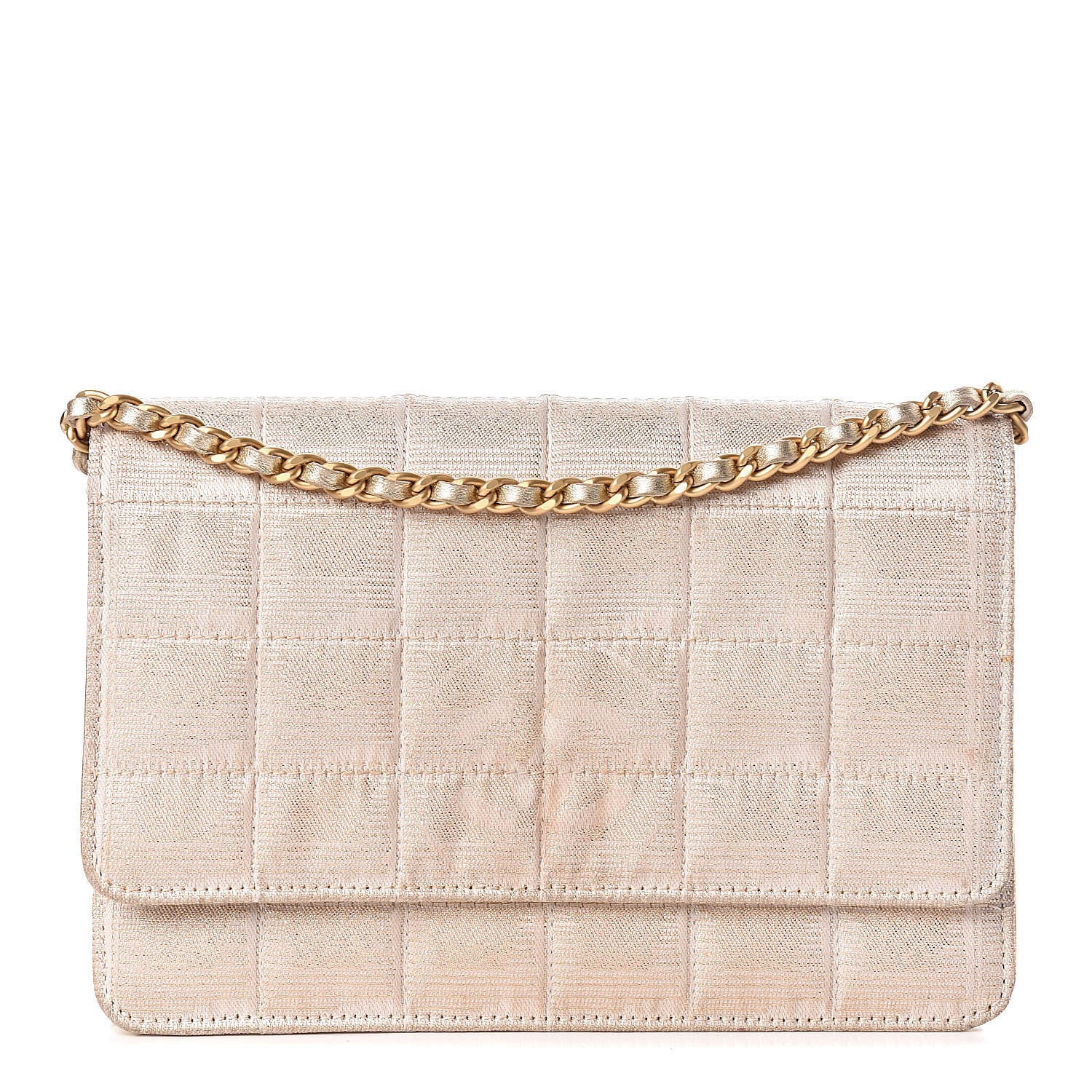 Chanel Nylon Travel Wallet On Chain WOC Metallic Gold 1 of 15