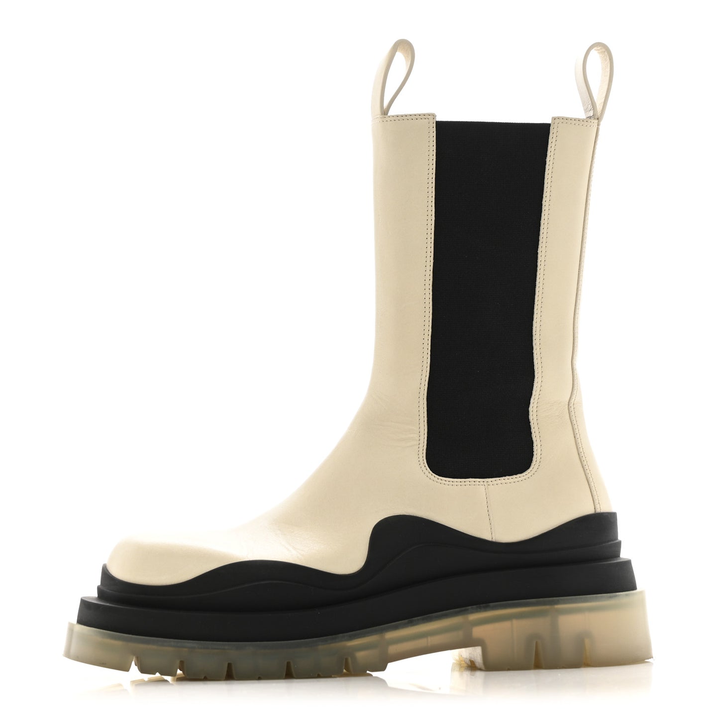 Calfskin The Tire Chelsea Boots 39.5 Wax Black Transparent