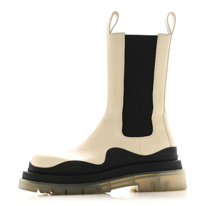 Bottega Veneta Calfskin The Tire Chelsea Boots 39.5 Wax Black Transparent 1 of 12