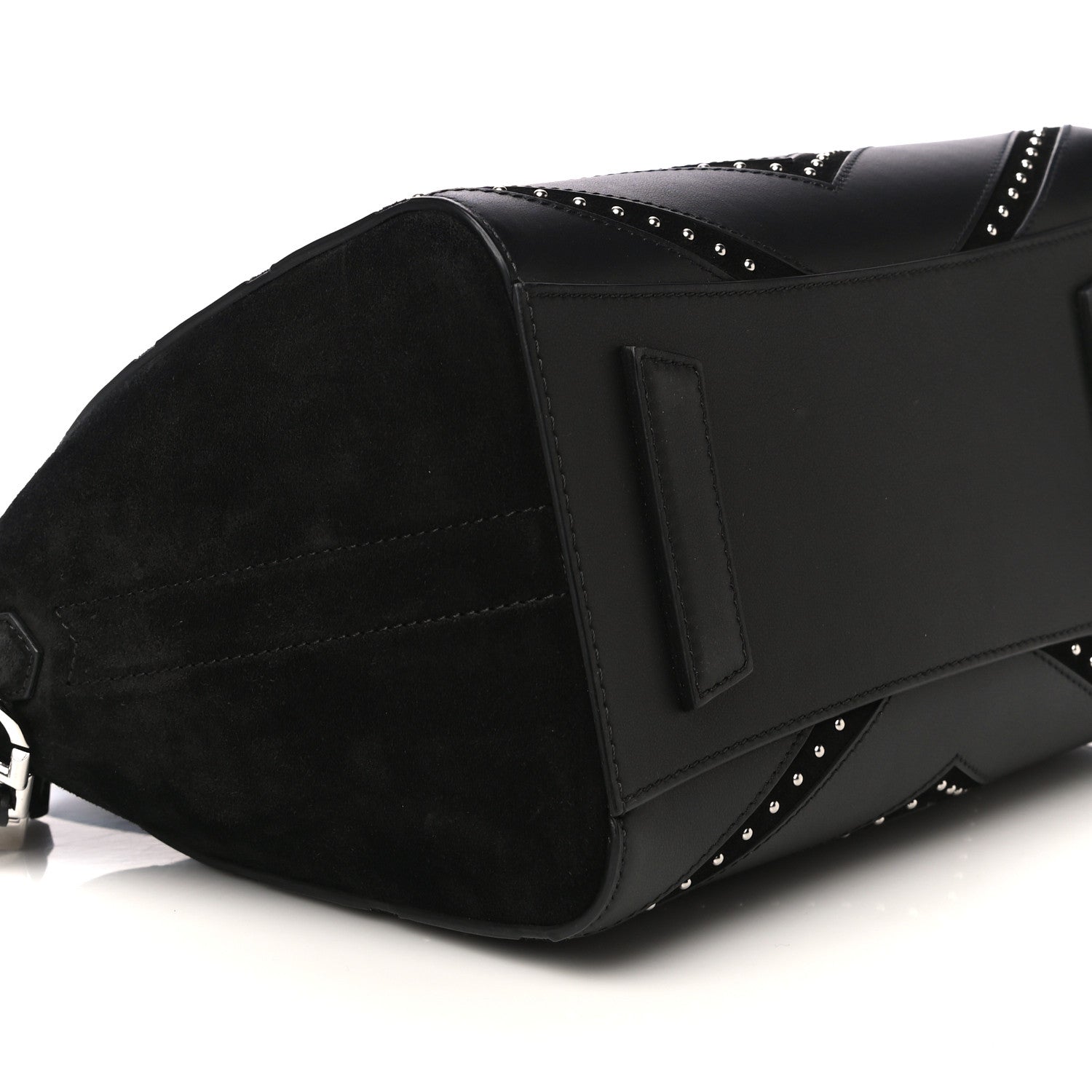 Givenchy Calfskin Suede Small Studded Chevron Antigona Black 9 of 15