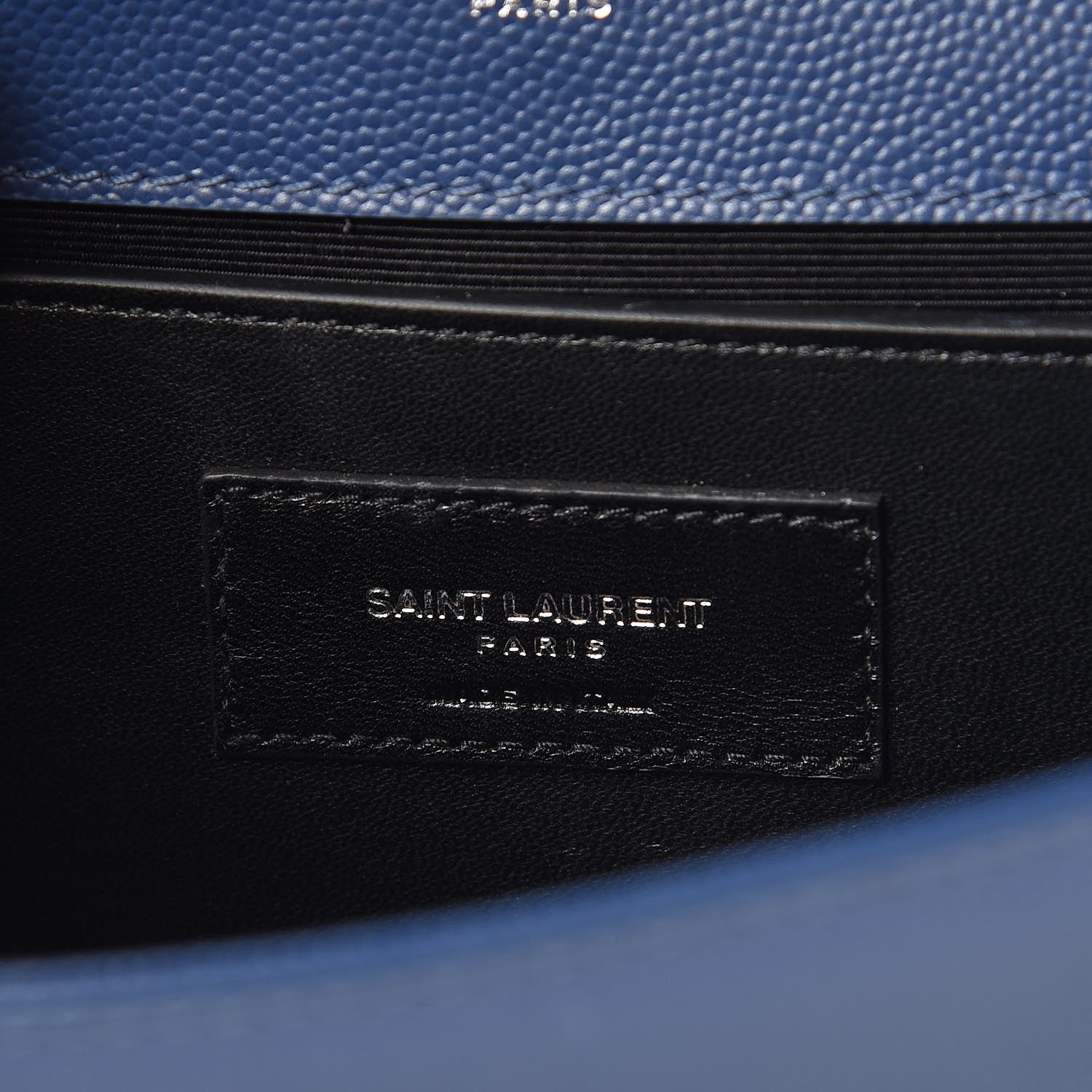 Saint Laurent Grain De Poudre Small Classic Monogram Kate Satchel Denim 7 of 7
