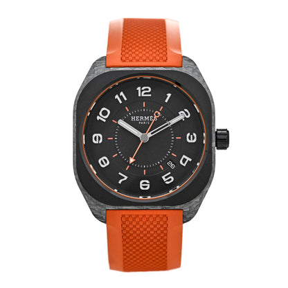 Hermes Glass Fiber Ceramic Rubber 39mm H08 Automatic Watch Orange 1 of 5