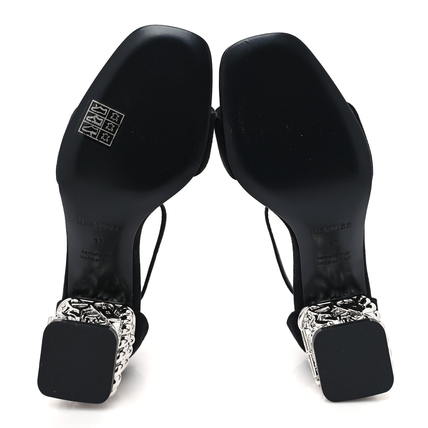 Suede Goatskin Glam 60 Sandals 37 Black