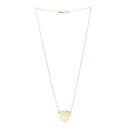 Jennifer Meyer 18K Yellow Gold Hammered Heart Pendant Necklace 3 of 7
