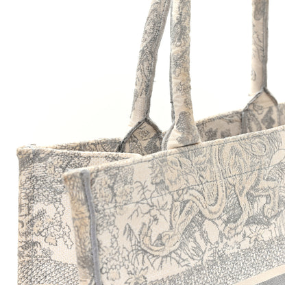 Christian Dior Canvas Embroidered Medium Dioriviera Toile De Jouy Book Tote Gray 13 of 13