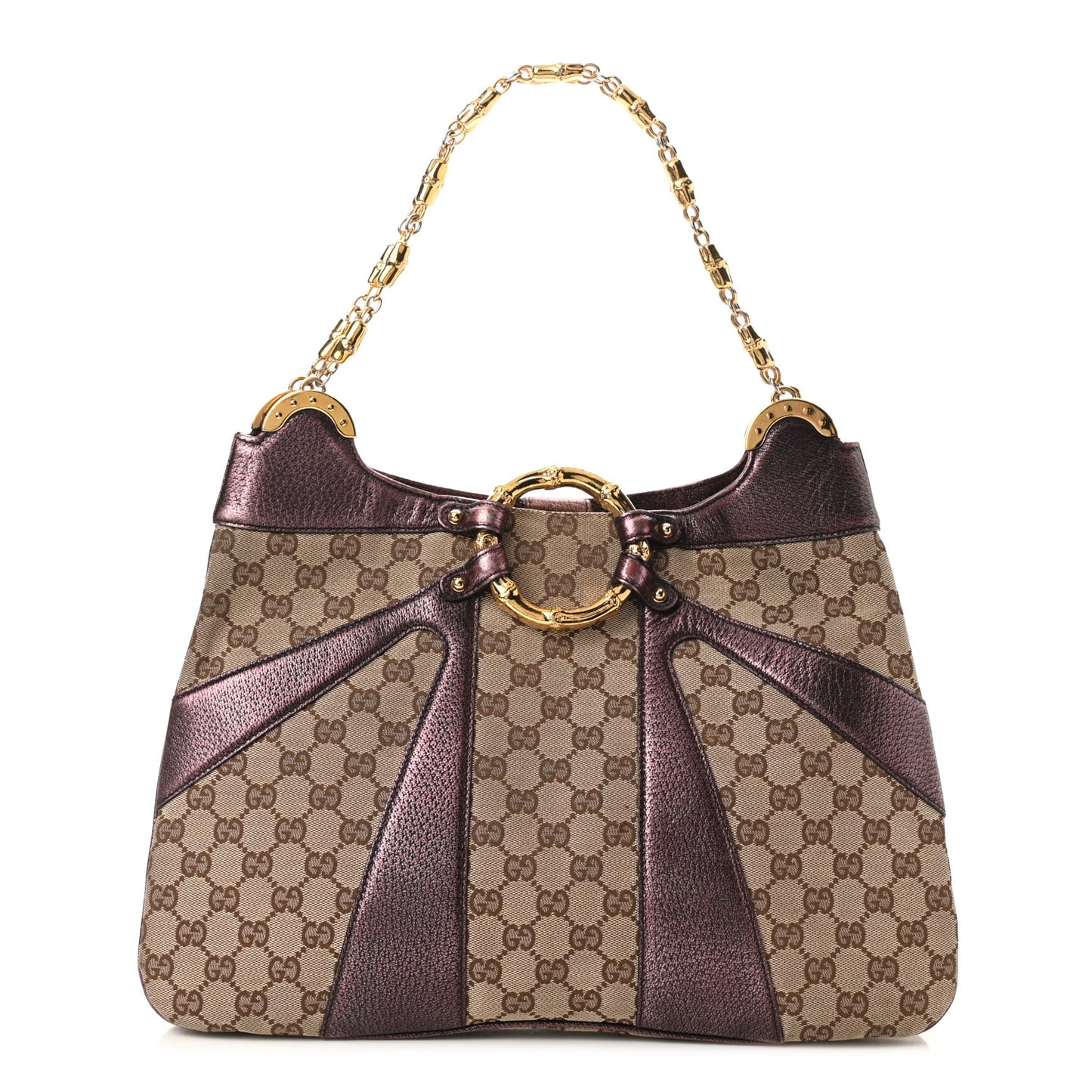 Monogram Bamboo Chain Tom Ford Shoulder Bag Metallic Purple
