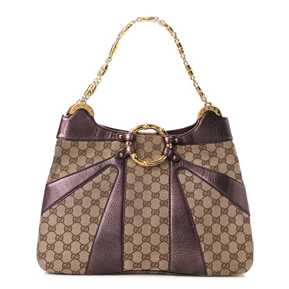 Gucci Monogram Bamboo Chain Tom Ford Shoulder Bag Metallic Purple 1 of 10