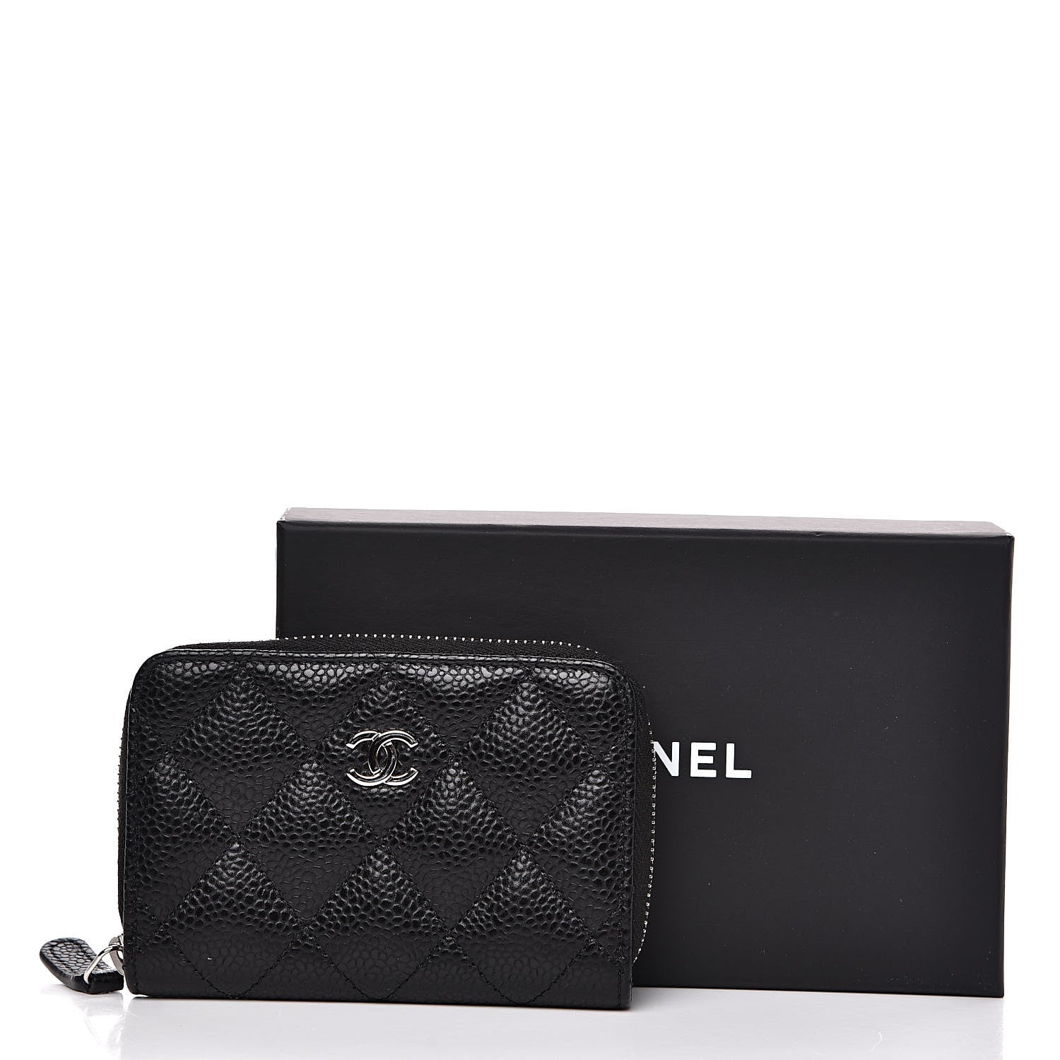 Chanel Caviar Quilted Zip Coin Purse Black 8 of 8