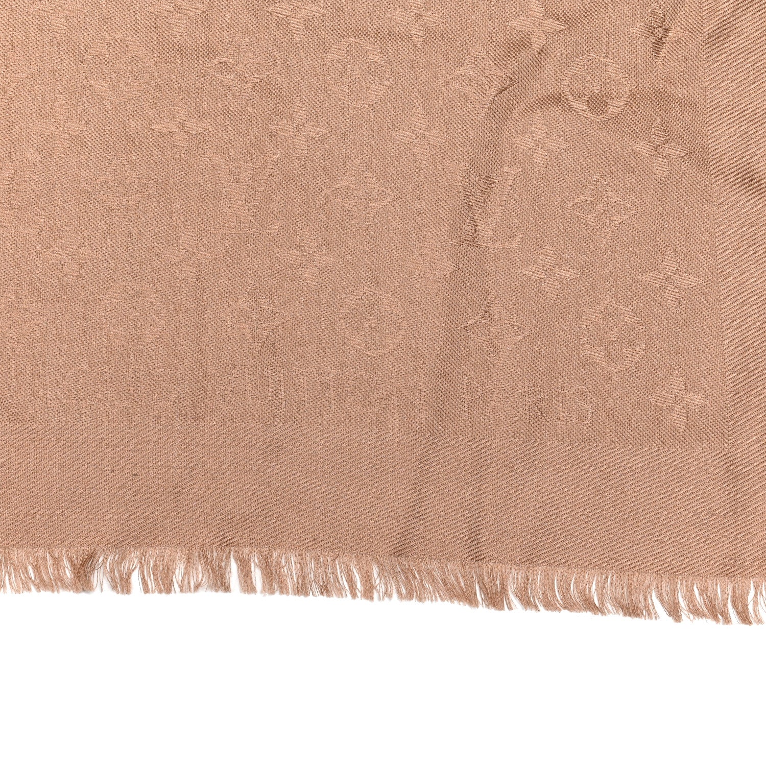 Louis Vuitton Silk Wool Monogram Shawl Cappuccino 3 of 4