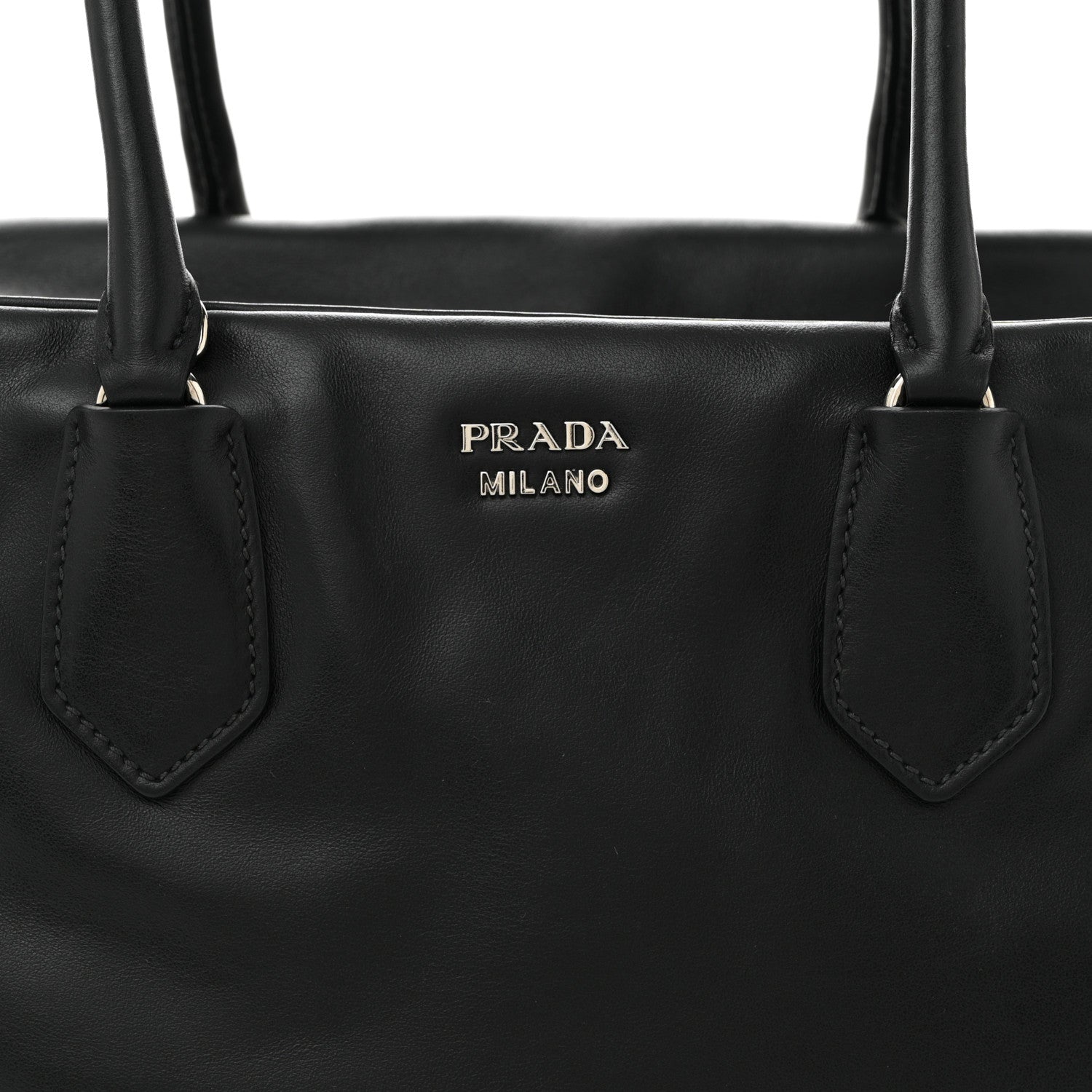 Prada Soft Calf Large Inside Tote Black Mughetto 9 of 12