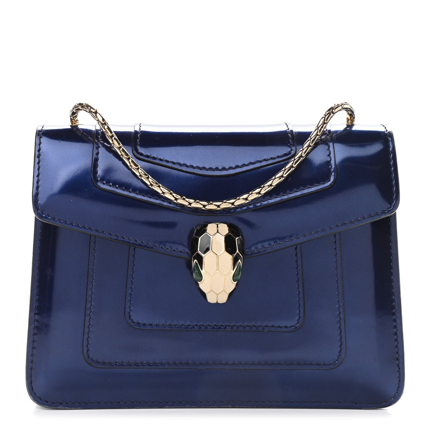 Patent Serpenti Forever Crossbody Blue
