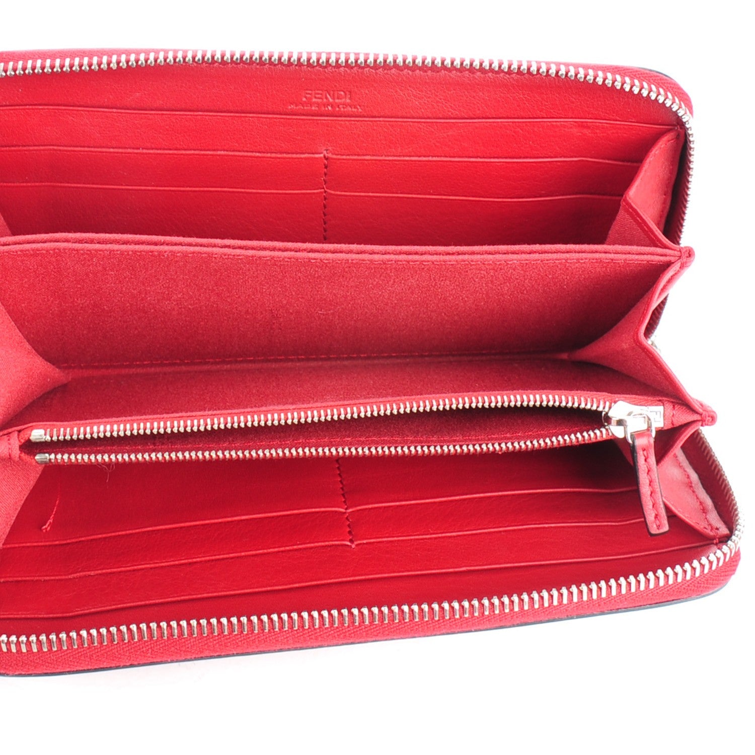 Fendi Vitello Dolce Elaphe Monster Eyes Zip Around Wallet Ribes Naturale 5 of 8