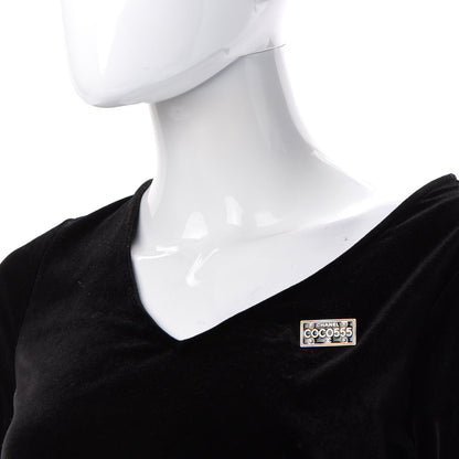 Chanel Metal Resin Pearl Coco License Plate Brooch Black Gold 2 of 5
