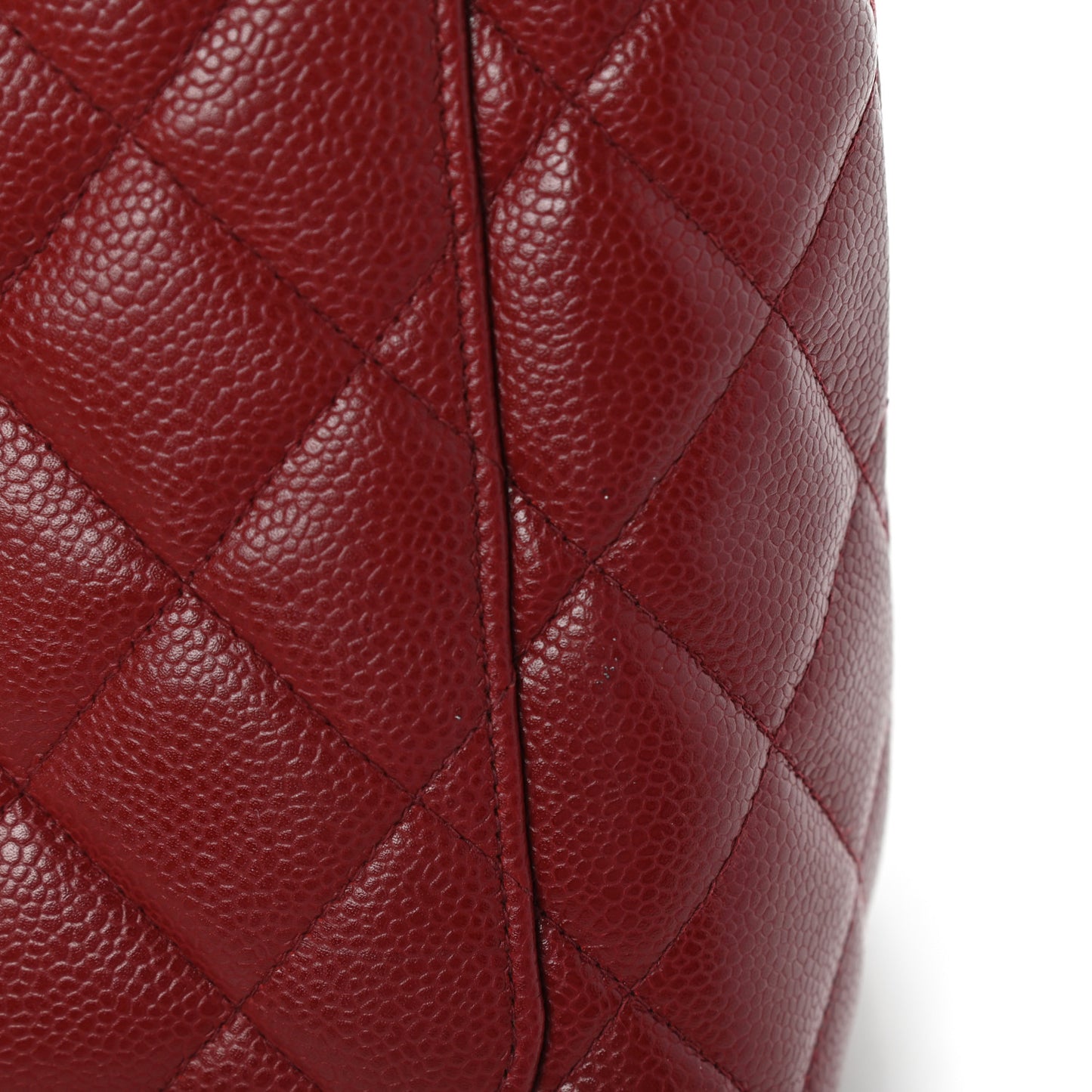 Caviar Quilted Medallion Tote Red