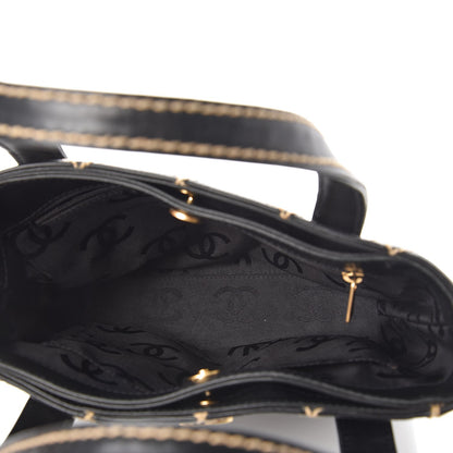 Chanel Calfskin Contrast Stitch Surpique Tote Black 5 of 7
