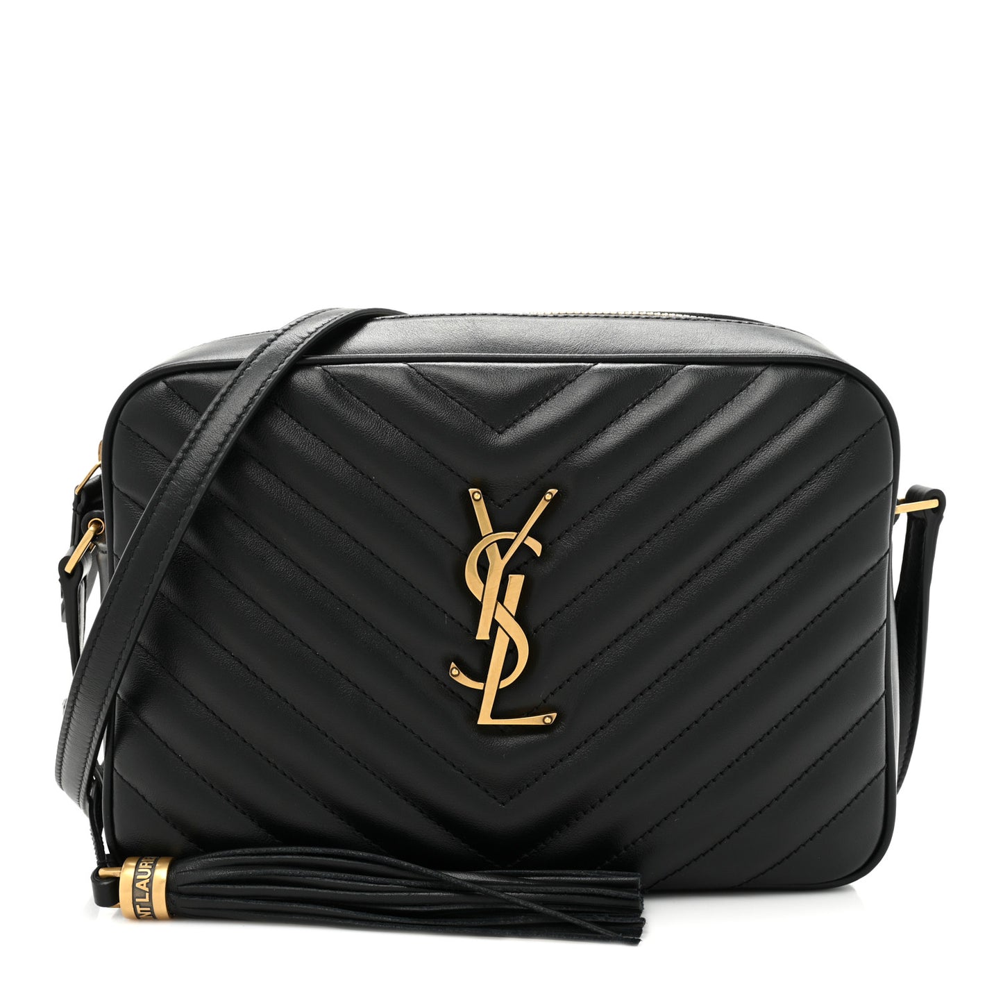 Calfskin Matelasse Monogram Lou Camera Bag Black