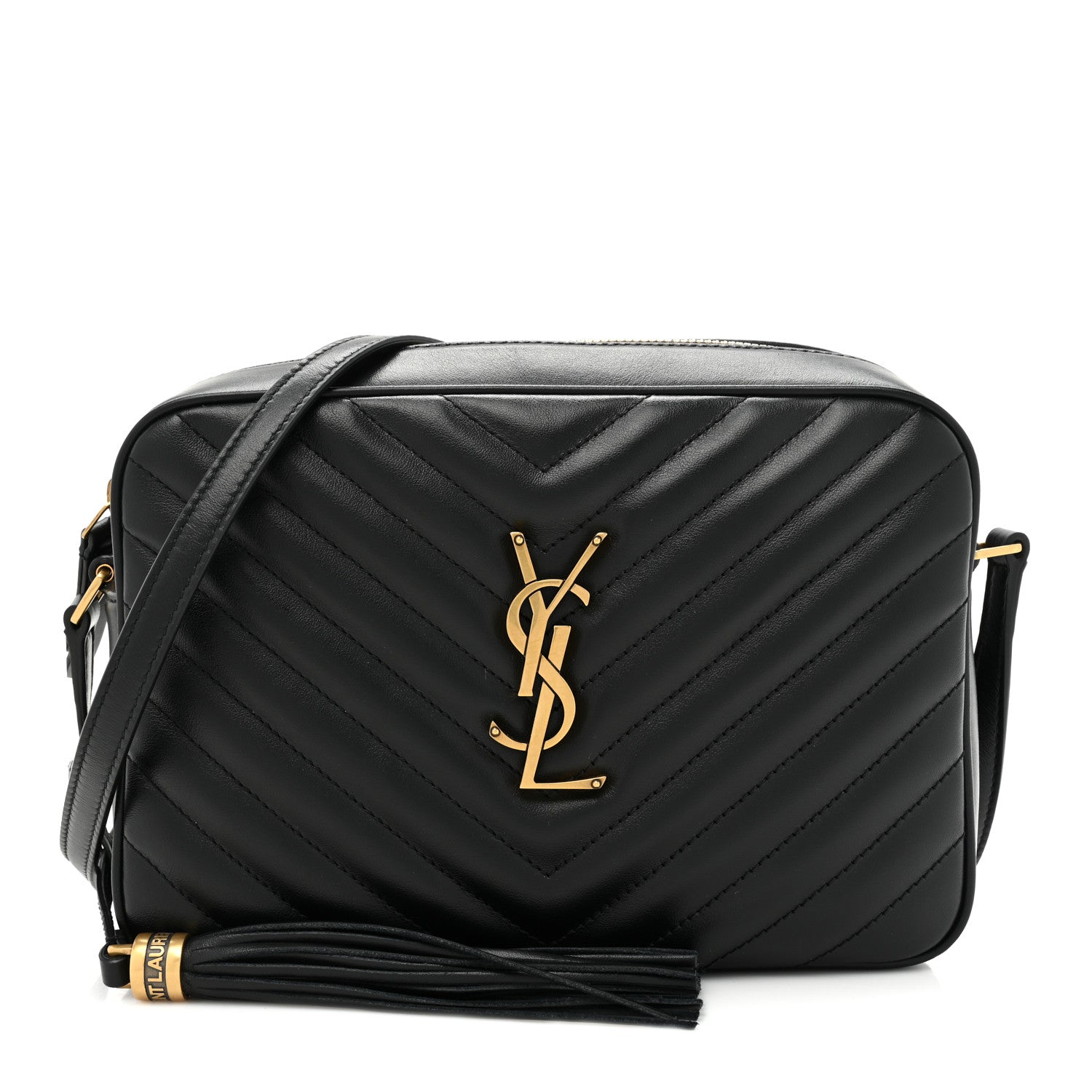 Saint Laurent Calfskin Matelasse Monogram Lou Camera Bag Black 1 of 9