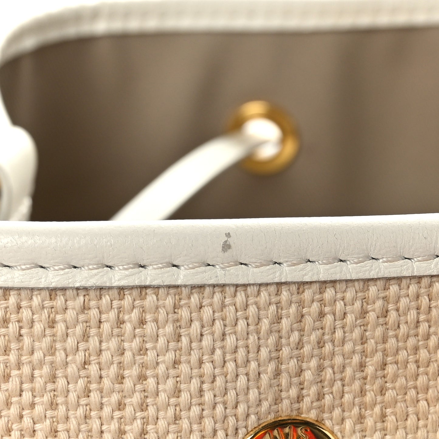 Cotton Monogram Embroidered Neonoe MM Beige White