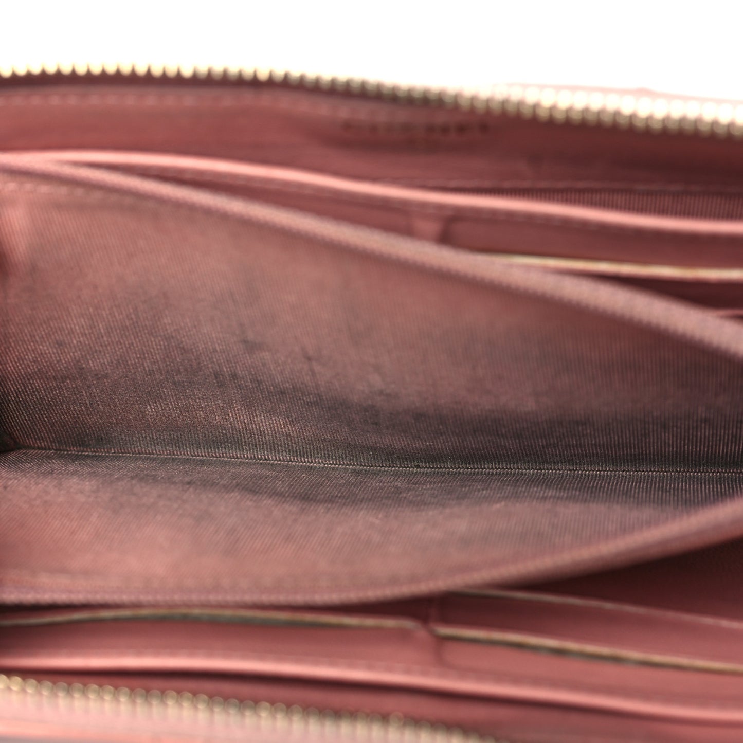 Lambskin Quilted Large Gusset Zip Around Wallet Light Pink
