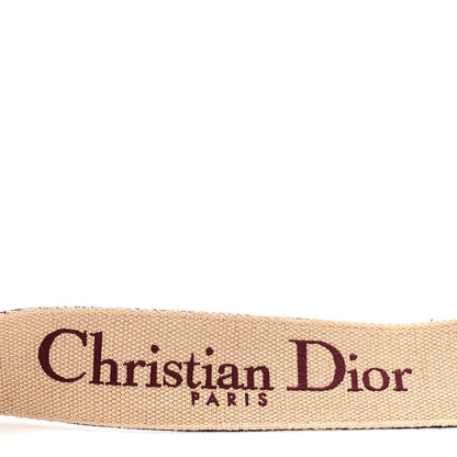 Christian Dior Canvas Embroidered Shoulder Strap Burgundy 3 of 6