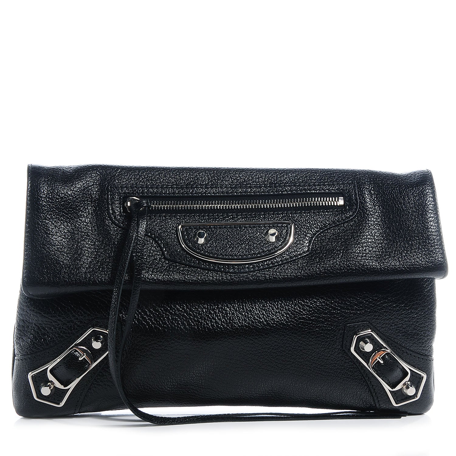 Balenciaga Chevre Metallic Edge Classic Hardware Envelope Clutch Black 1 of 7