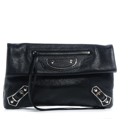 Balenciaga Chevre Metallic Edge Classic Hardware Envelope Clutch Black 1 of 7