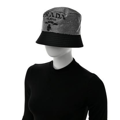 Prada Crystal Tessuto Bucket Hat L Black Acciaio 2 of 8