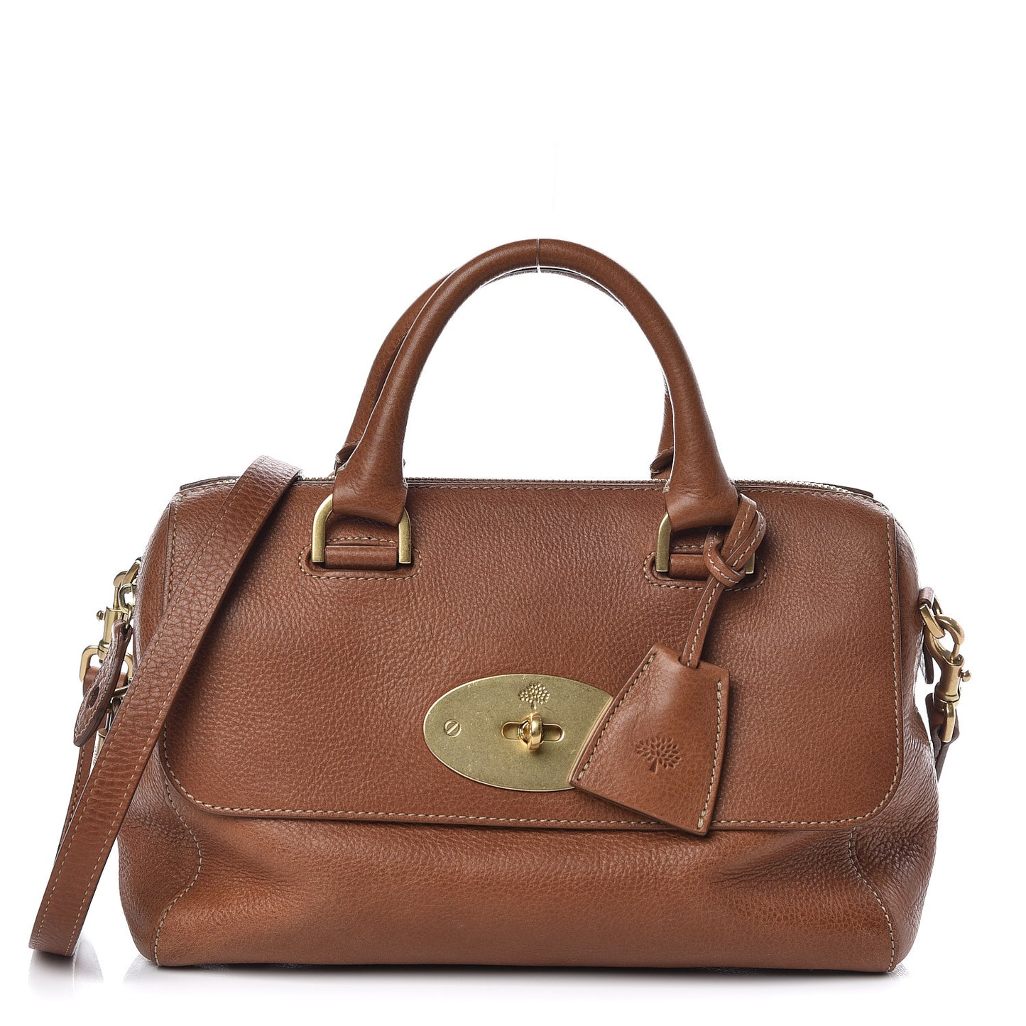 Natural Leather Small Del Rey Satchel Oak
