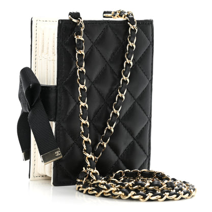Chanel Lambskin Quilted Book Card Holder on Chain Black 3 of 10