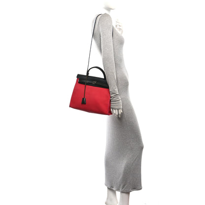 Hermes Toile Officer Vache Hunter Herbag Zip 31 PM Rose Extreme Kaki 2 of 11