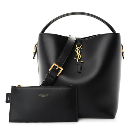 Saint Laurent Shiny Calfskin Le 37 Bucket Bag Black 1 of 10