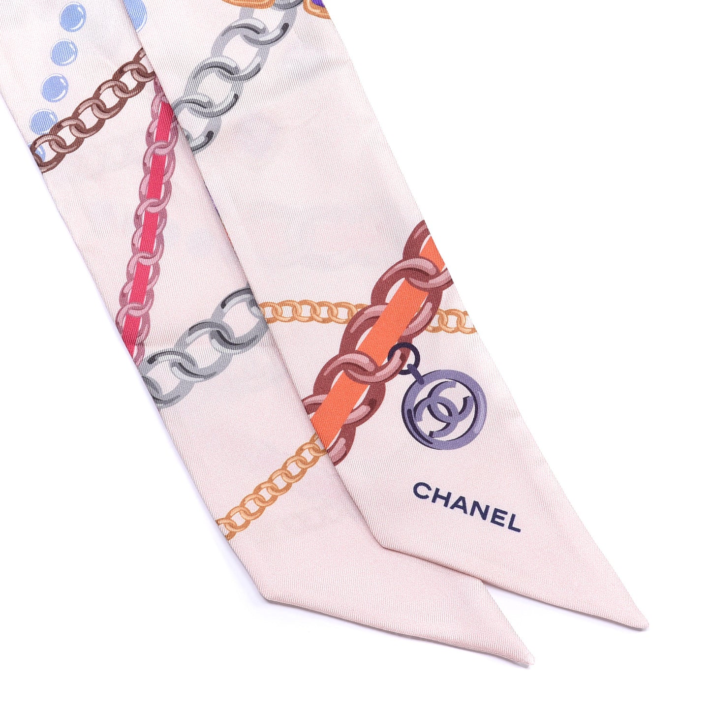 Silk Twill Slim Bandeau Scarf Pink
