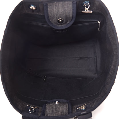 Chanel Denim Large Deauville Tote Dark Blue 7 of 9