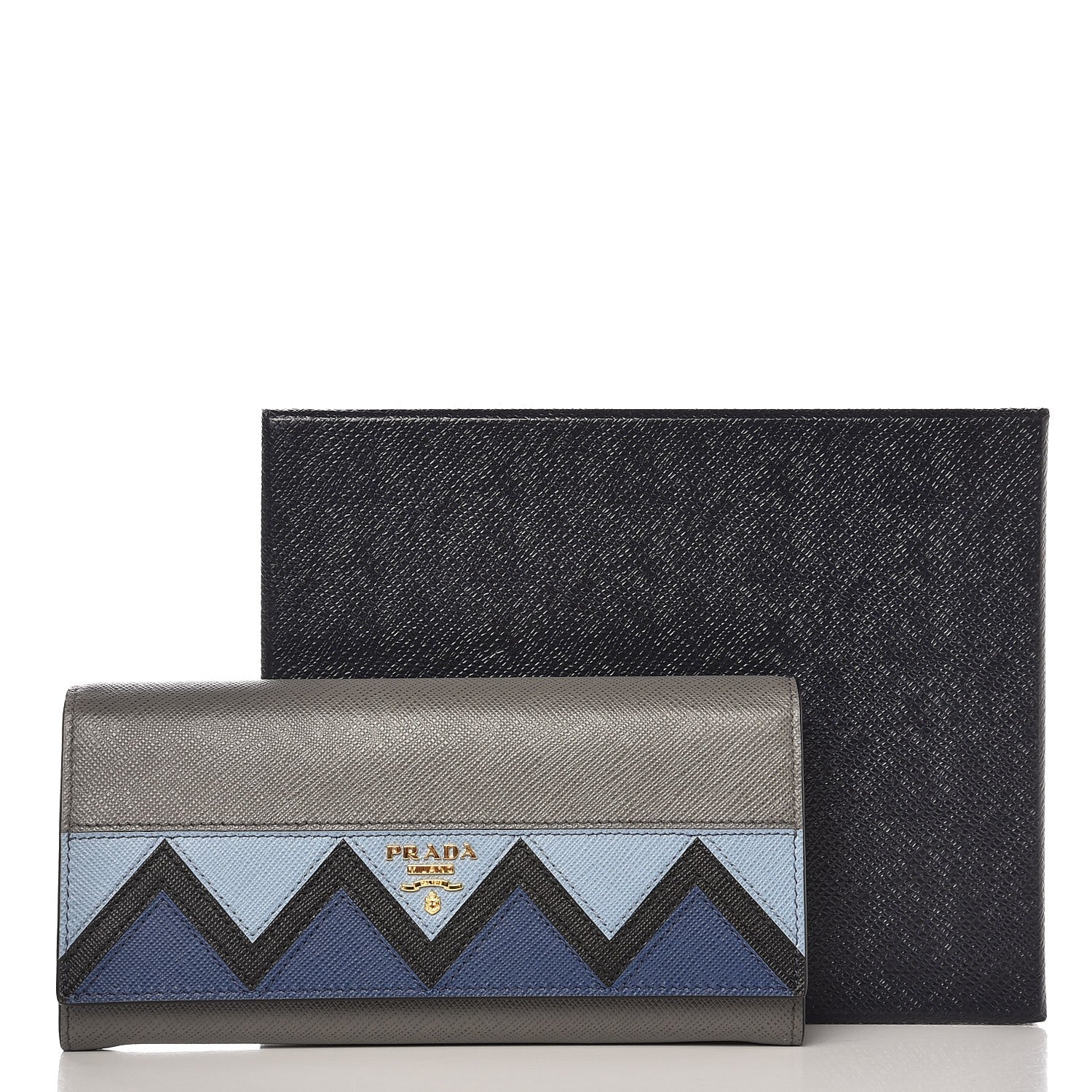 Prada Saffiano Greche Flap Continental Wallet Marmo Astrale 16 of 16
