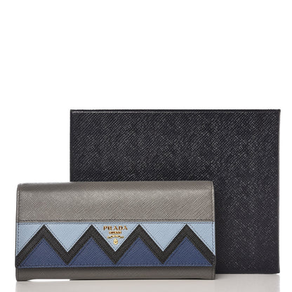 Prada Saffiano Greche Flap Continental Wallet Marmo Astrale 16 of 16
