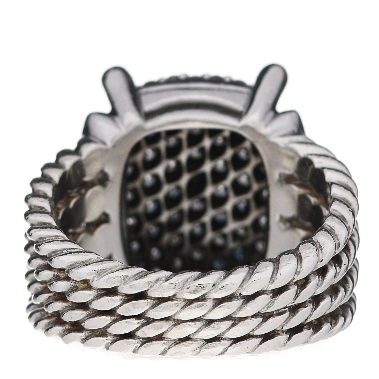 Sterling Silver Diamond 16mm Wheaton Ring 56 7.75