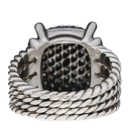 David Yurman Sterling Silver Diamond 16mm Wheaton Ring 56 7.75 4 of 5