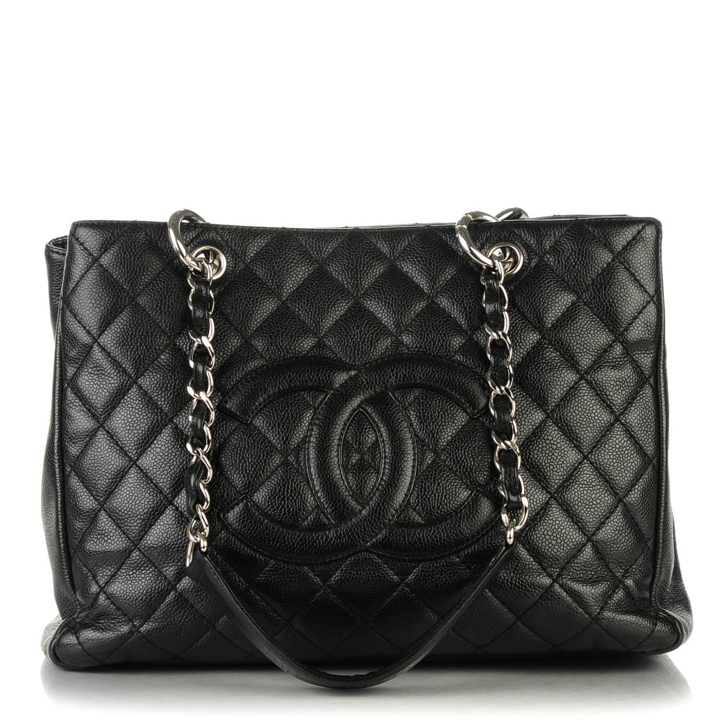 Caviar Quilted Grand Shopping Tote GST Black