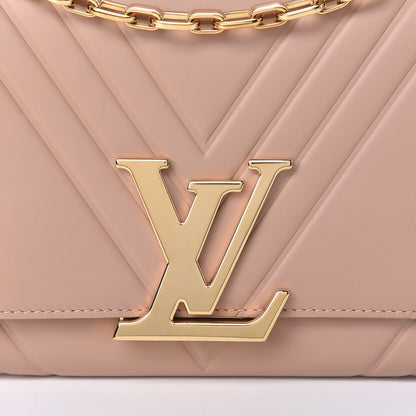 Louis Vuitton Calfskin Airy V Embossed Pochette Chain Louise GM Nude 9 of 10