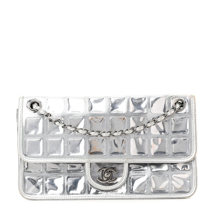 Chanel Vinyl Large Ice Cube Flap Silver 1 of 12