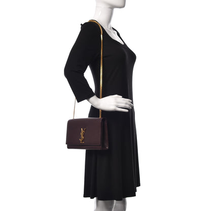 Saint Laurent Grain De Poudre Medium Classic Monogram Kate Satchel Amaranto 2 of 9