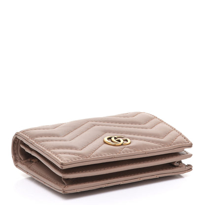 Gucci Calfskin Matelasse GG Marmont Card Case Porcelain Rose 4 of 10