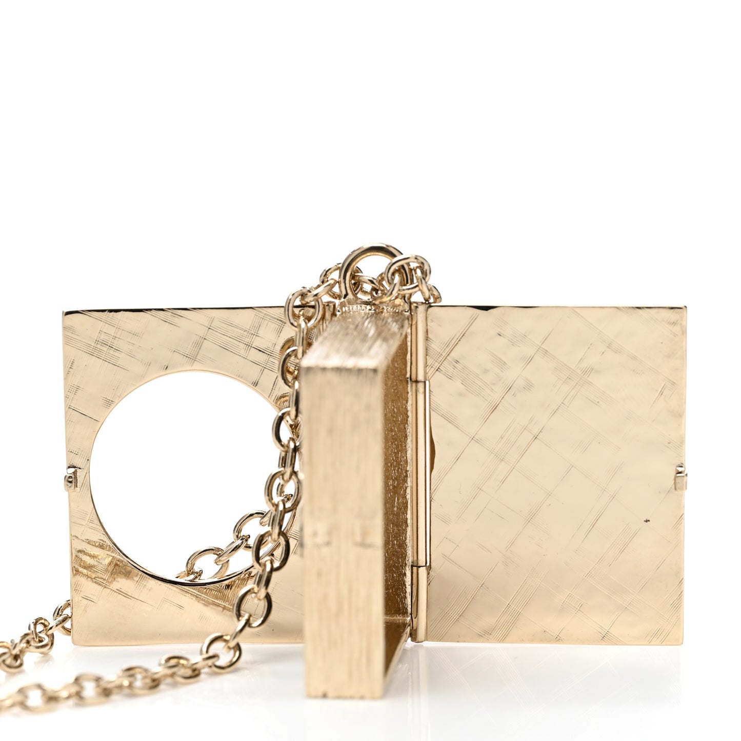 Metal Long Necklace Gold Black